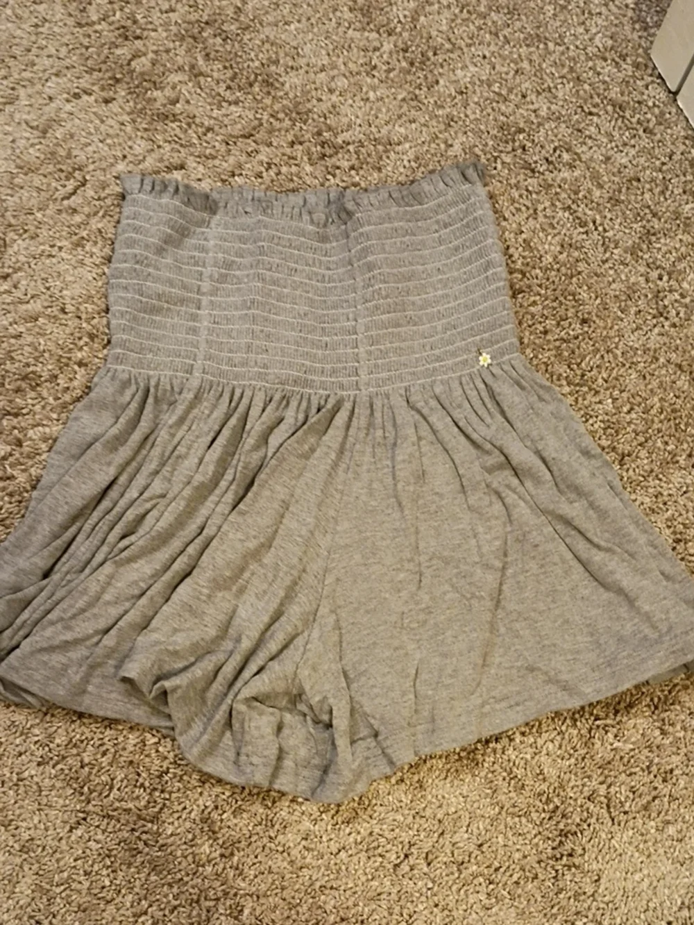 NATURAL LIFE Heather Gray Smocked Waist Skort